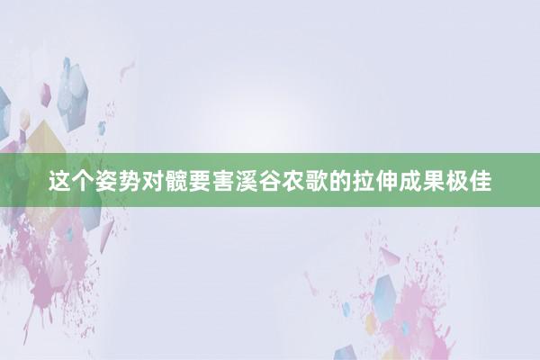 这个姿势对髋要害溪谷农歌的拉伸成果极佳
